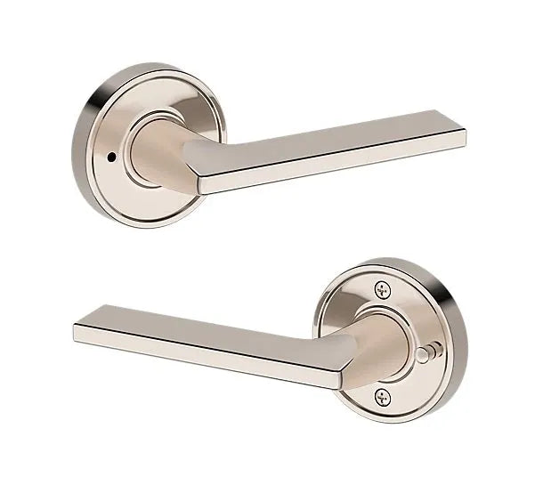 Baldwin Anaheim Hills Lever with Recessed Round Rosette in Lifetime Polished Nickel finish