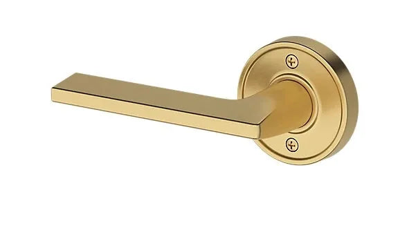Baldwin Anaheim Hills Lever with Recessed Round Rosette in Lifetime Satin Brass finish