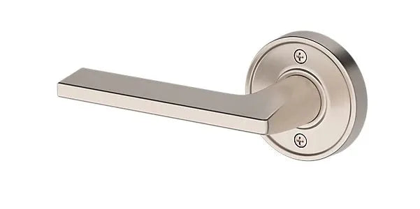 Baldwin Anaheim Hills Lever with Recessed Round Rosette in Lifetime Satin Nickel finish