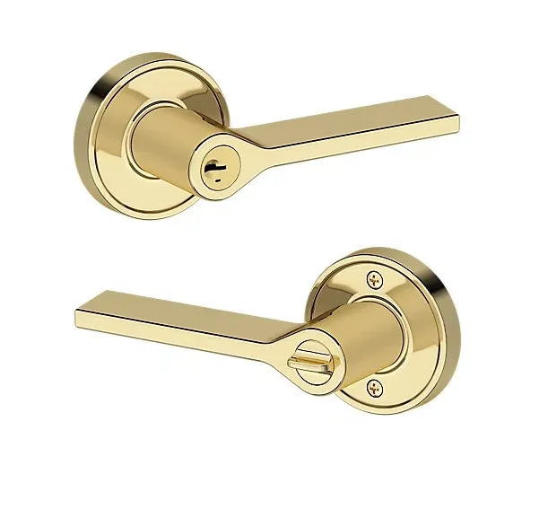 Baldwin Anaheim Hills Lever with Recessed Round Rosette in Non-Lacquered Brass finish