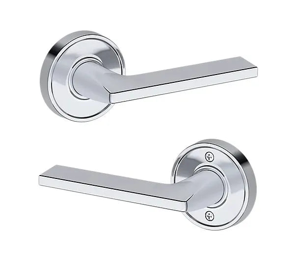 Baldwin Anaheim Hills Lever with Recessed Round Rosette in Polished Chrome finish
