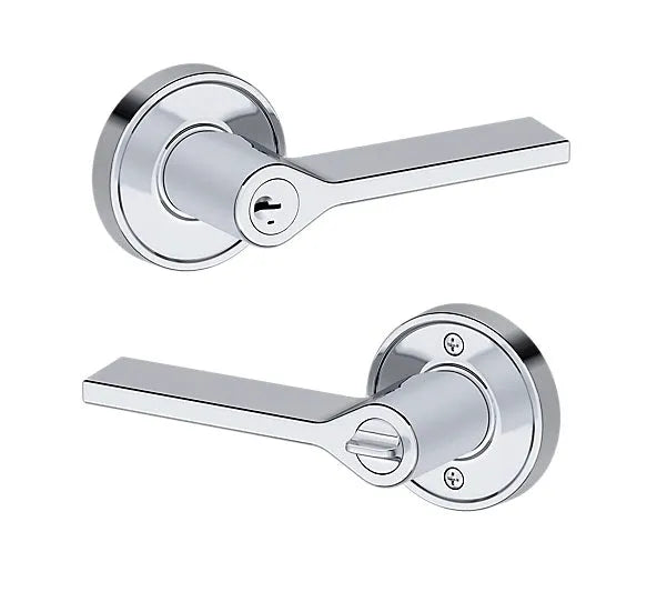 Baldwin Anaheim Hills Lever with Recessed Round Rosette in Polished Chrome finish