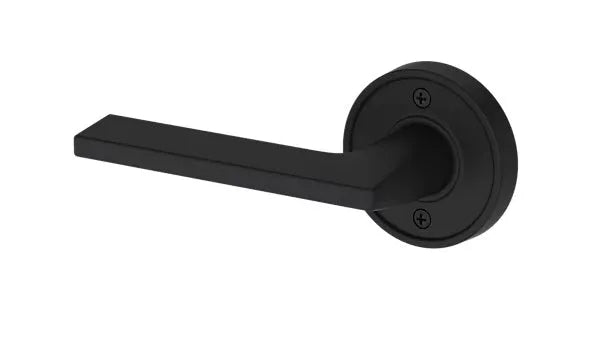 Baldwin Anaheim Hills Lever with Recessed Round Rosette in Satin Black finish