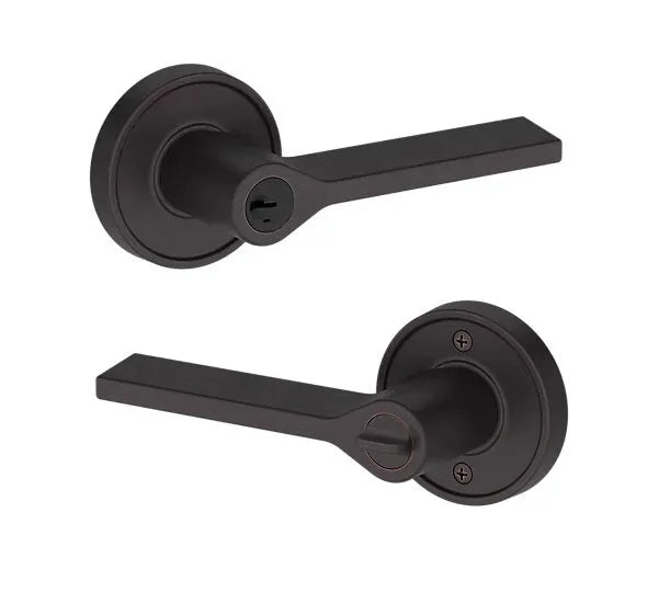 Baldwin Anaheim Hills Lever with Recessed Round Rosette in Venetian Bronze finish