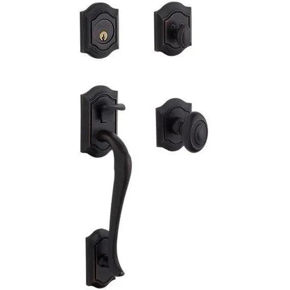 Baldwin Bethpage Sectional Single Cylinder Handleset with Interior 5077 Knob Oil Rubbed Bronze