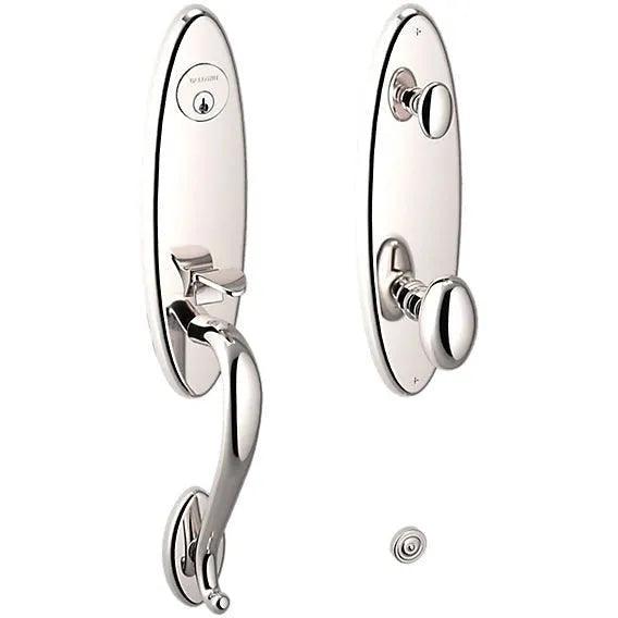 Baldwin Blakely Single Cylinder Handleset with Interior 5025 Egg Knob Lifetime Polished Nickel