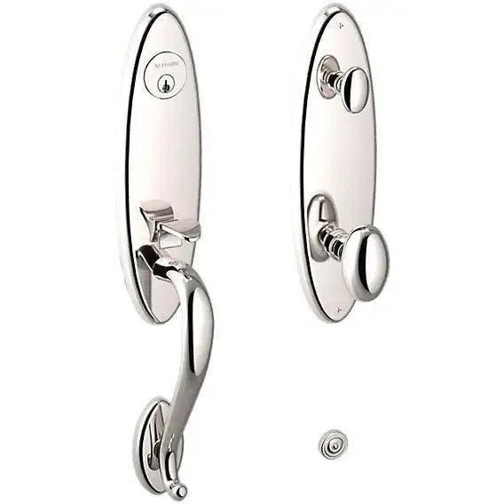 Baldwin Blakely Single Cylinder Handleset with Interior 5025 Egg Knob in Lifetime Polished Nickel finish