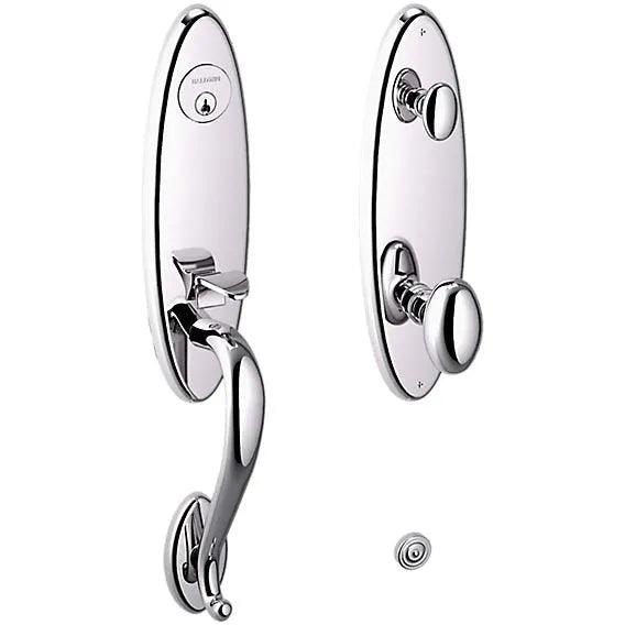 Baldwin Blakely Single Cylinder Handleset with Interior 5025 Egg Knob Polished Chrome