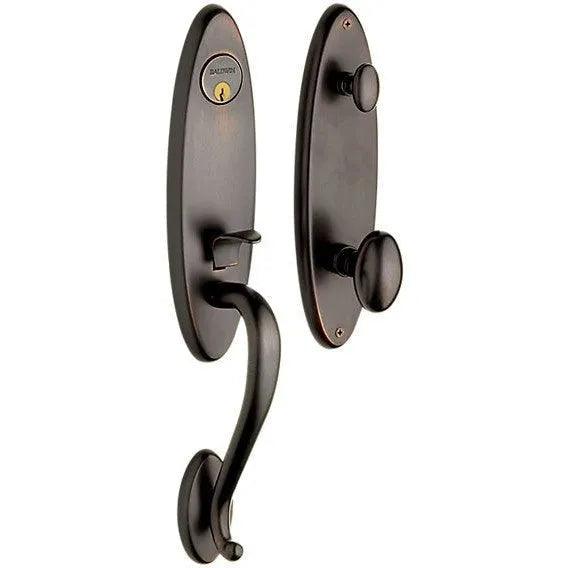 Baldwin Blakely Single Cylinder Handleset with Interior 5025 Egg Knob Venetian Bronze