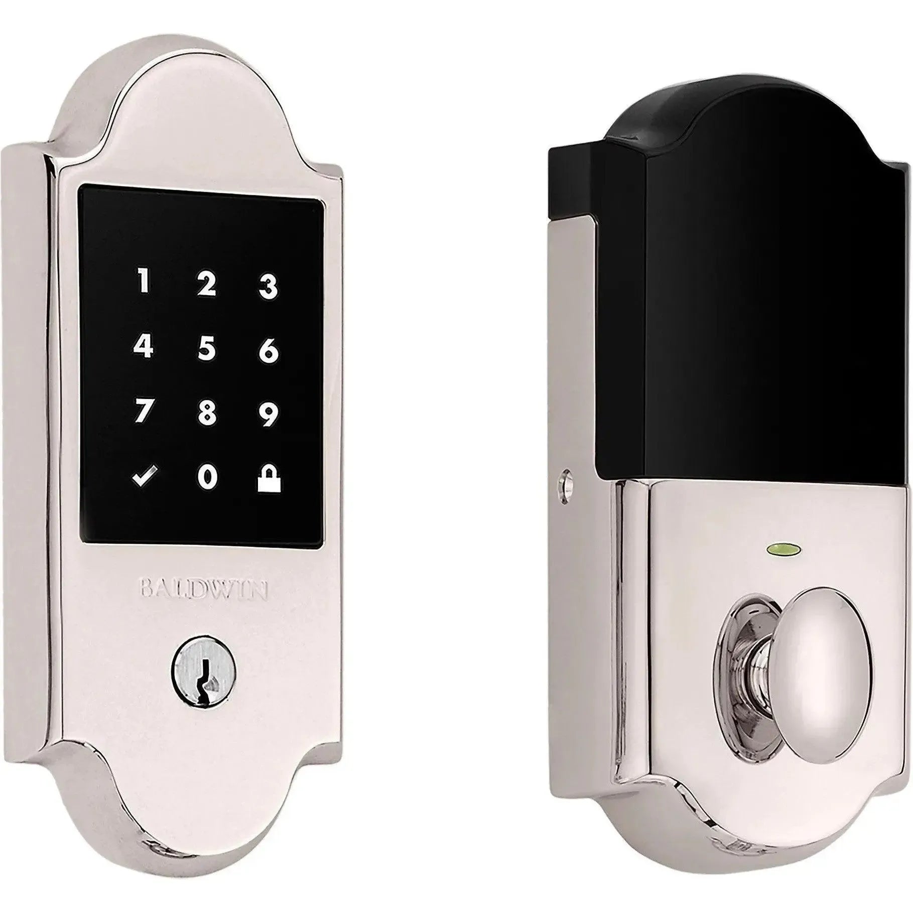 Baldwin Boulder Electronic Touchscreen Deadbolt in Lifetime Polished Nickel finish