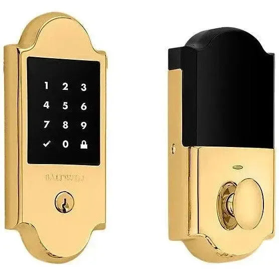 Baldwin Boulder Electronic Touchscreen Deadbolt in Unlacquered Brass finish