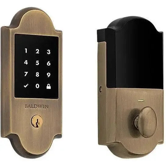 Baldwin Boulder Electronic Touchscreen Z-Wave Deadbolt in Satin Brass Black finish