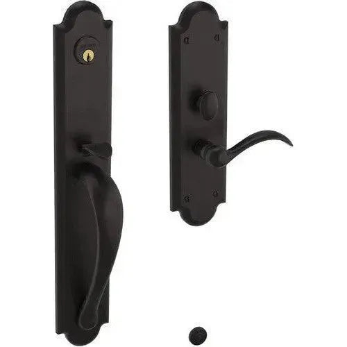 Baldwin Boulder Full Escutcheon Mortise Handleset Trim with Interior Lever in Oil Rubbed Bronze finish
