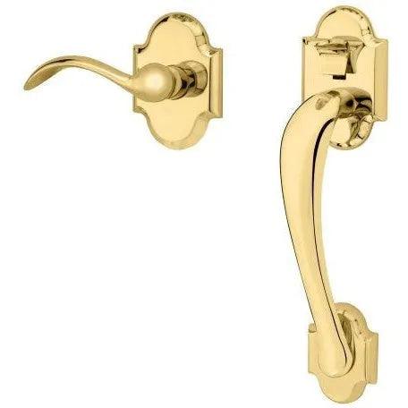 Baldwin Boulder Lower Half Handleset with Interior 5452V Lever Lifetime Polished Brass
