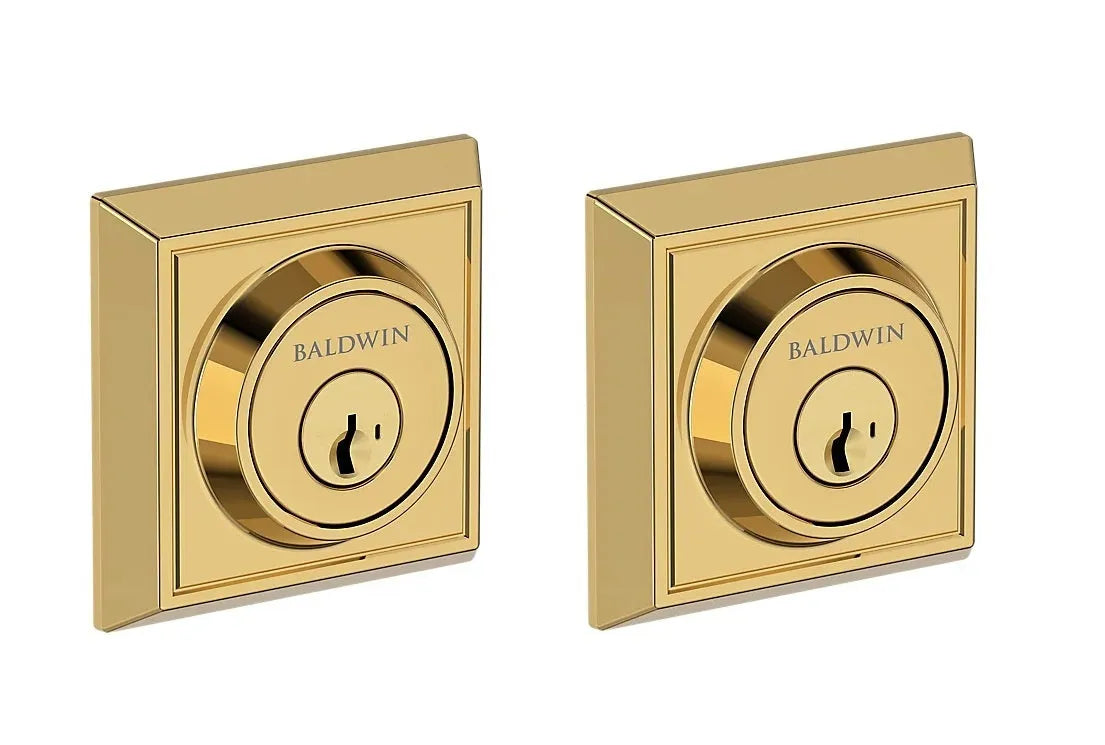 Baldwin Chamfered Square Deadbolt in Lifetime Polished Brass finish