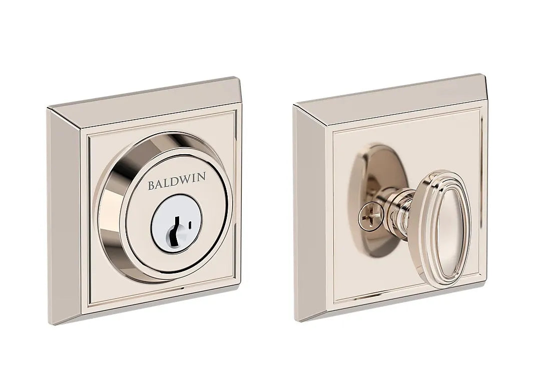 Baldwin Chamfered Square Deadbolt in Lifetime Polished Nickel finish