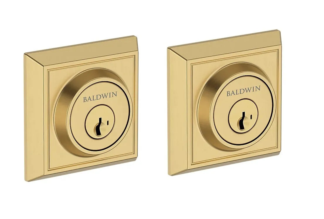 Baldwin Chamfered Square Deadbolt in Lifetime Satin Brass finish