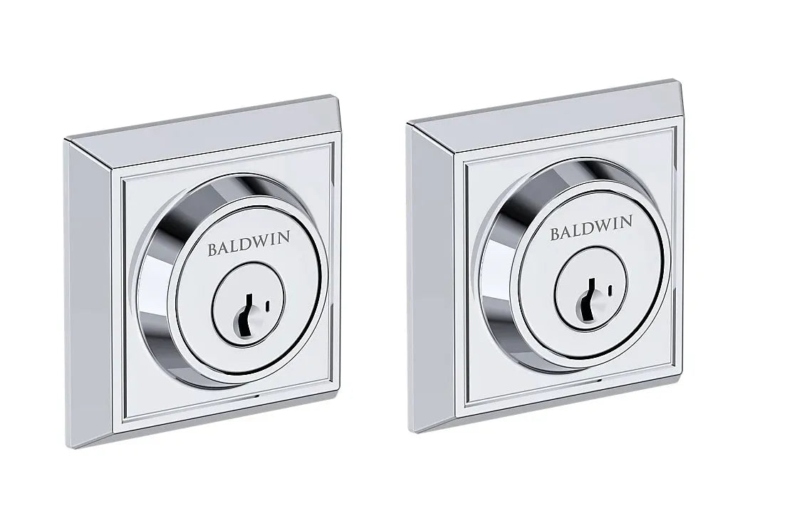 Baldwin Chamfered Square Deadbolt in Polished Chrome finish