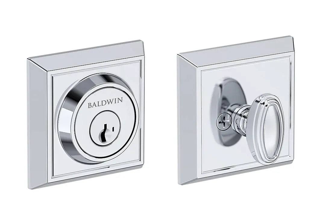 Baldwin Chamfered Square Deadbolt in Polished Chrome finish