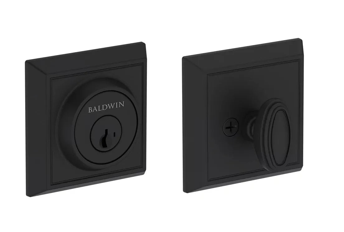 Baldwin Chamfered Square Deadbolt in Satin Black finish