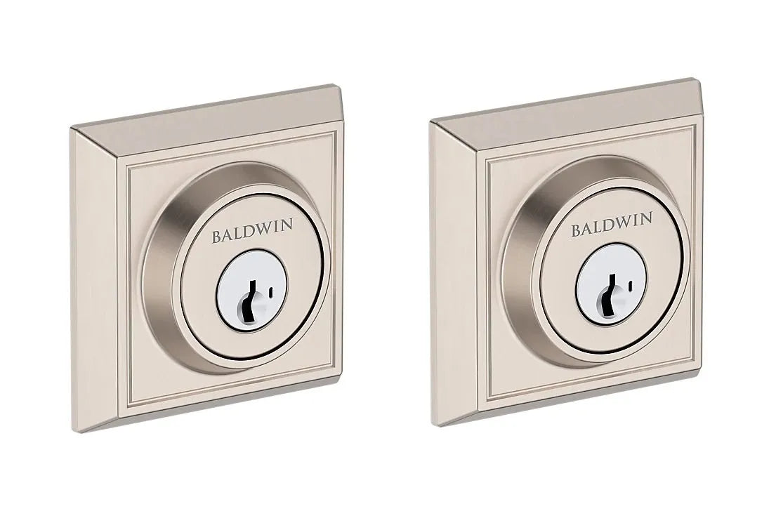 Baldwin Chamfered Square Deadbolt in Satin Nickel finish