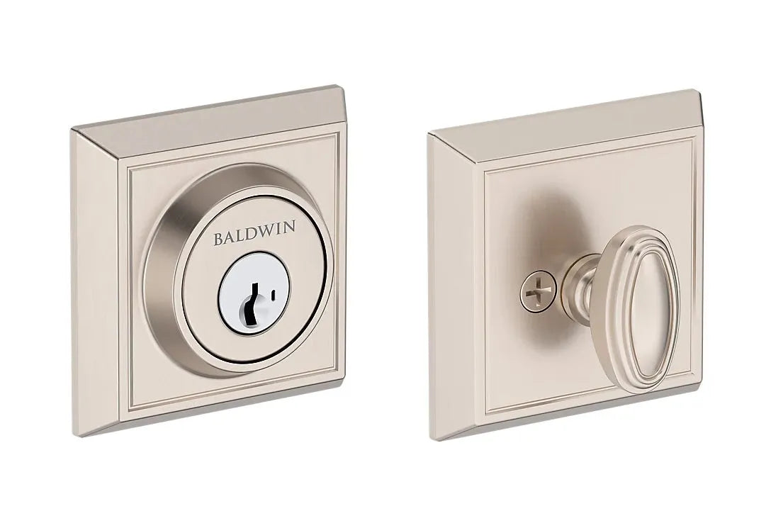 Baldwin Chamfered Square Deadbolt in Satin Nickel finish
