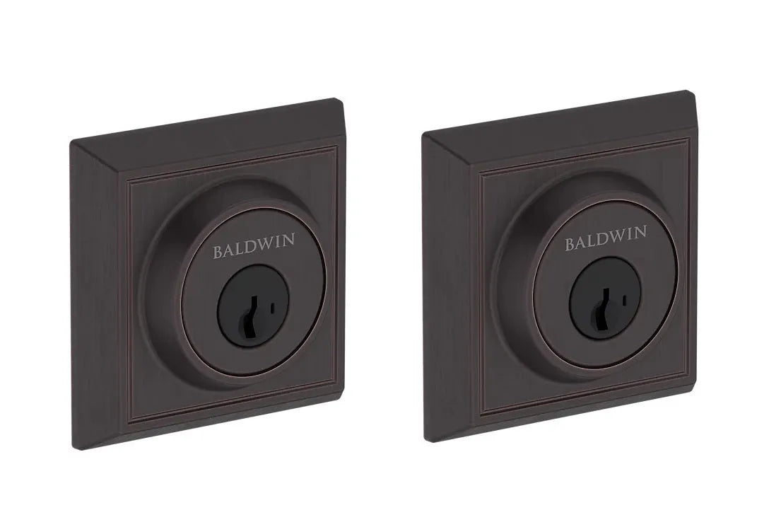 Baldwin Chamfered Square Deadbolt in Venetian Bronze finish
