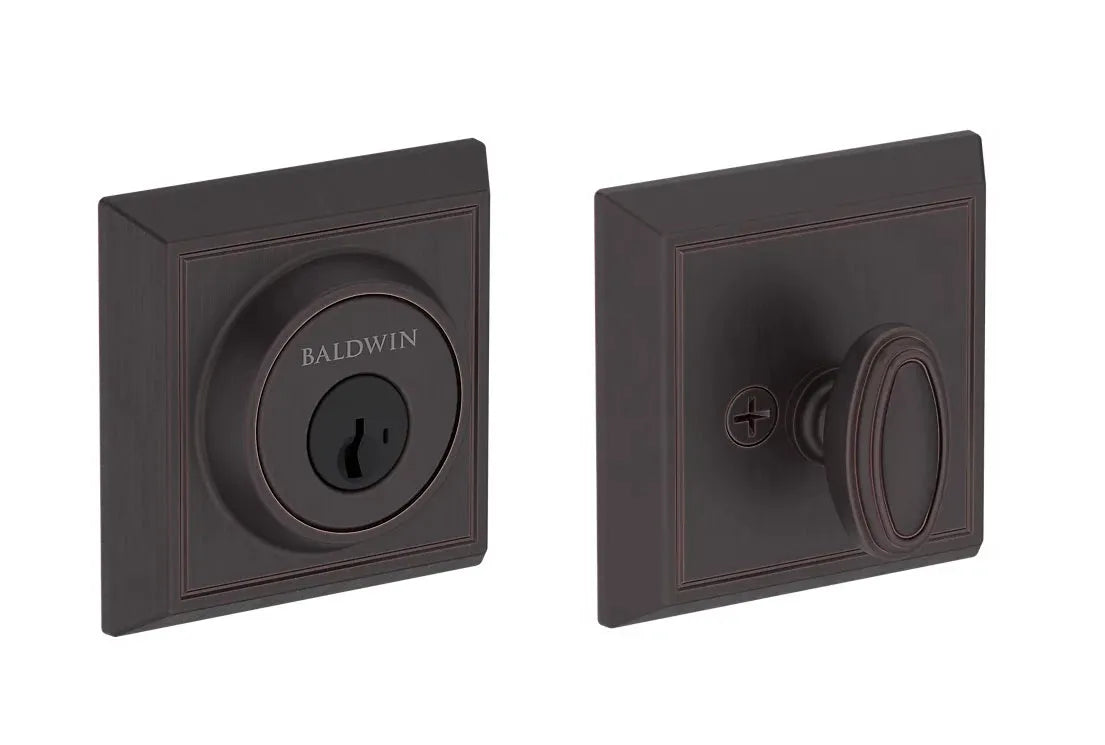 Baldwin Chamfered Square Deadbolt in Venetian Bronze finish
