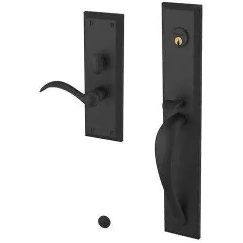 Baldwin Cody Full Escutcheon Mortise Handleset Trim with Interior Lever in Satin Black finish