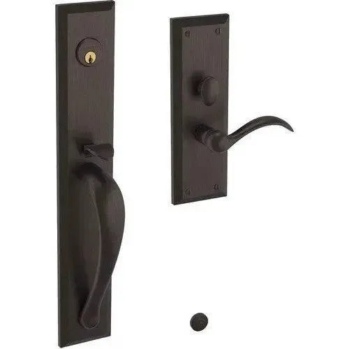 Baldwin Cody Full Escutcheon Mortise Handleset Trim with Interior Lever in Venetian Bronze finish