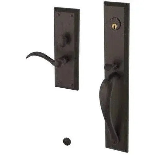 Baldwin Cody Full Escutcheon Mortise Handleset Trim with Interior Lever in Venetian Bronze finish