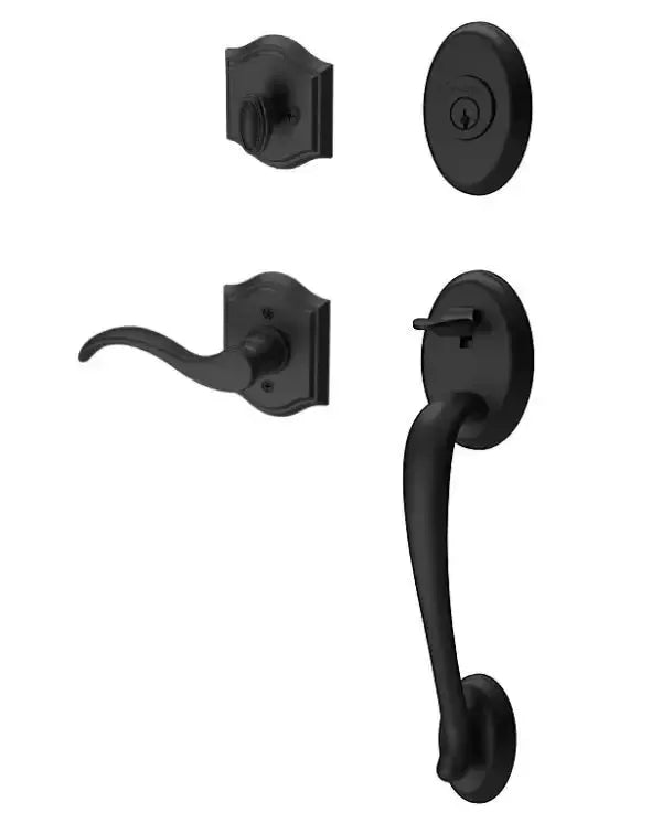 Baldwin ReserveBaldwin Columbus Handleset with Interior Curve Lever with Traditional Arch Rosette in 