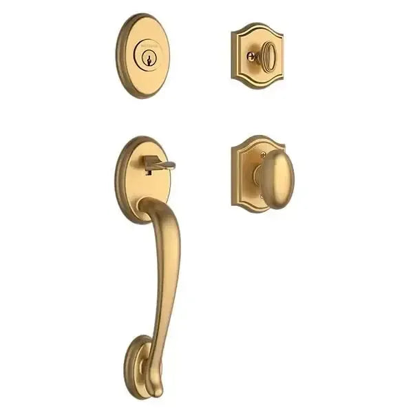 Baldwin ReserveBaldwin Columbus Handleset with Interior Ellipse Knob with Traditional Arch Rosette in 