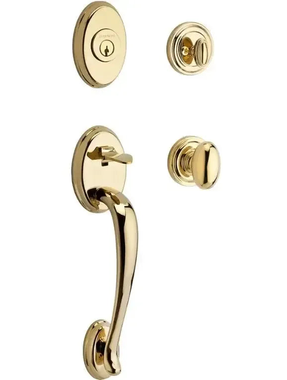 Baldwin ReserveBaldwin Columbus Handleset with Interior Ellipse Knob with Traditional Round Rosette in 