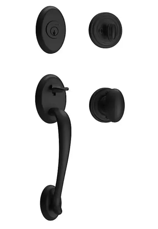 Baldwin ReserveBaldwin Columbus Handleset with Interior Ellipse Knob with Traditional Round Rosette in 