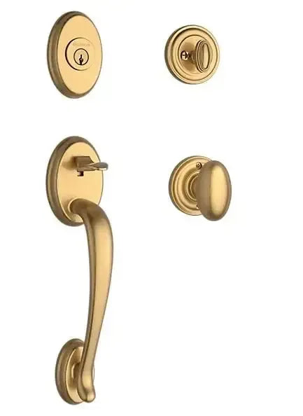 Baldwin ReserveBaldwin Columbus Handleset with Interior Ellipse Knob with Traditional Round Rosette in 