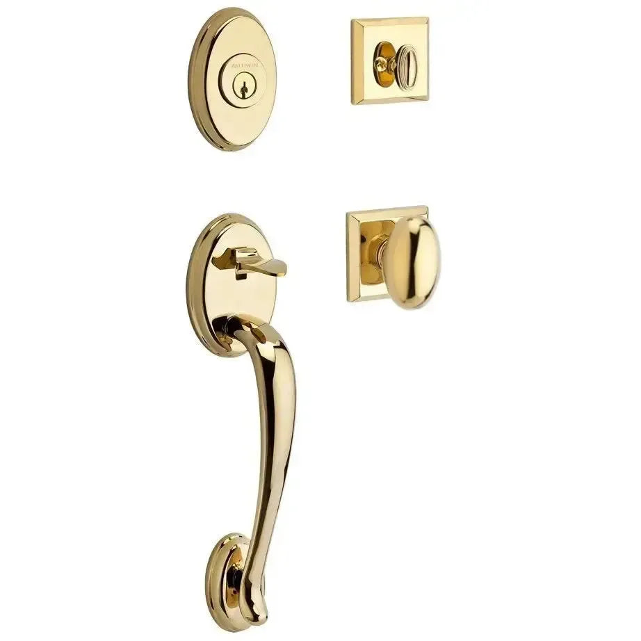 Baldwin ReserveBaldwin Columbus Handleset with Interior Ellipse Knob with Traditional Square Rosette in 