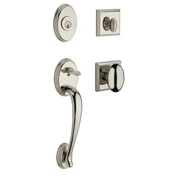 Baldwin ReserveBaldwin Columbus Handleset with Interior Ellipse Knob with Traditional Square Rosette in 