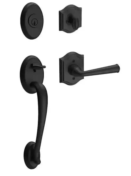Baldwin ReserveBaldwin Columbus Handleset with Interior Federal Lever with Traditional Arch Rosette in 