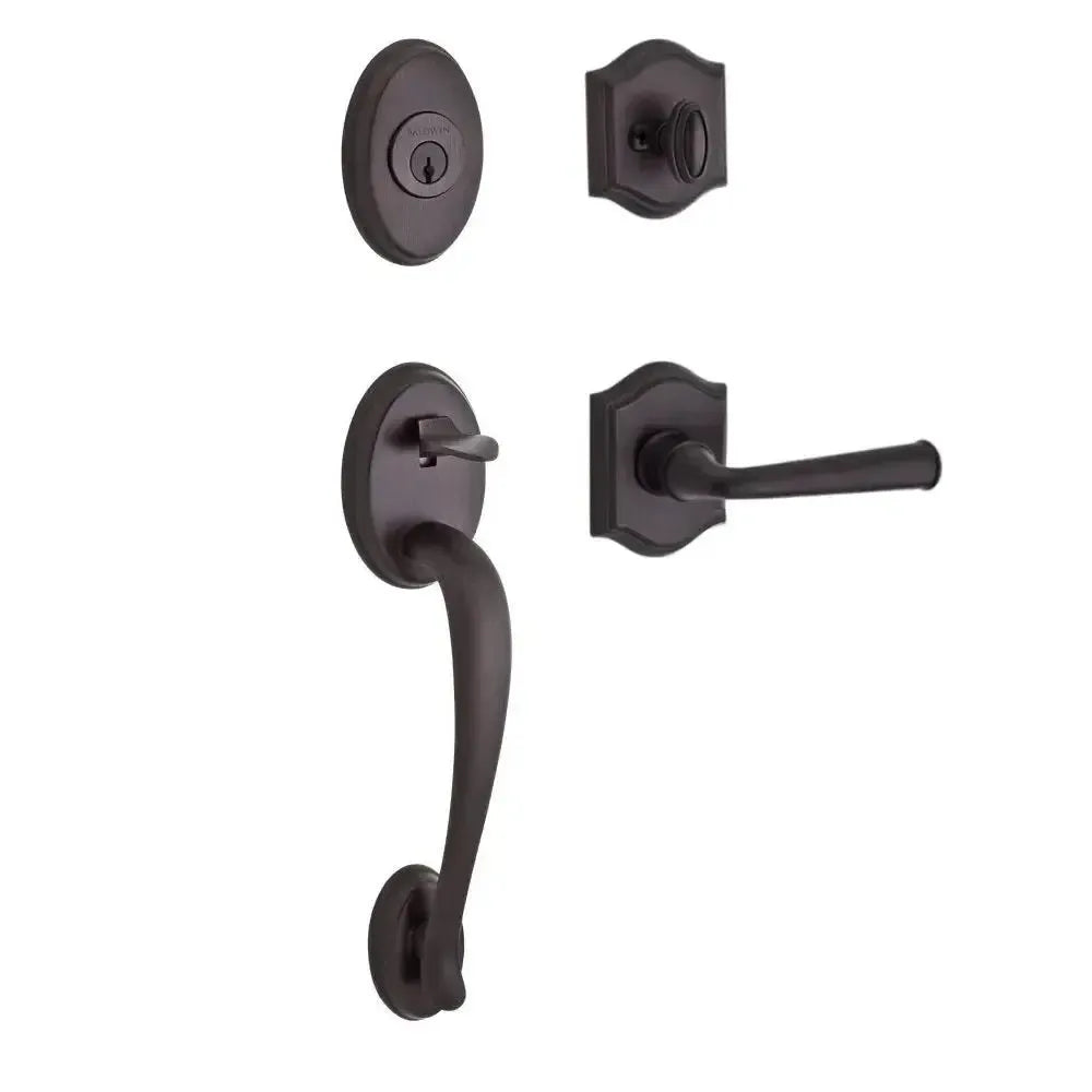Baldwin ReserveBaldwin Columbus Handleset with Interior Federal Lever with Traditional Arch Rosette in 