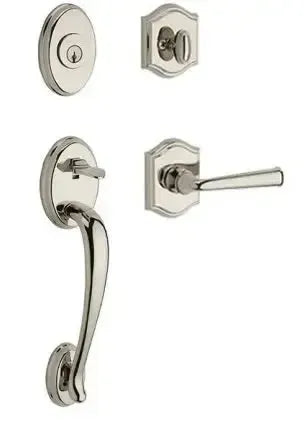 Baldwin ReserveBaldwin Columbus Handleset with Interior Federal Lever with Traditional Arch Rosette in 