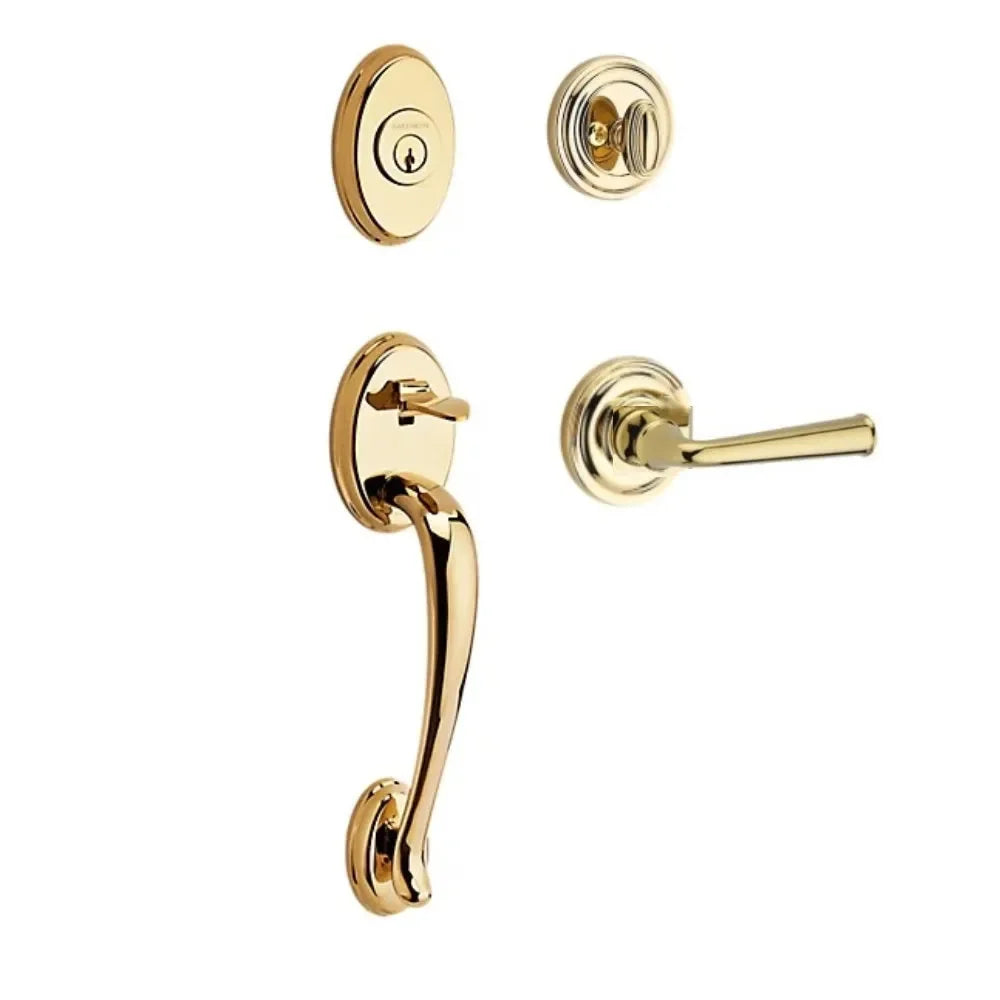 Baldwin Columbus Handleset with Interior Federal Lever with Traditional Round Rosette 