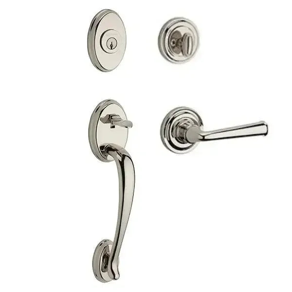 Baldwin ReserveBaldwin Columbus Handleset with Interior Federal Lever with Traditional Round Rosette in 