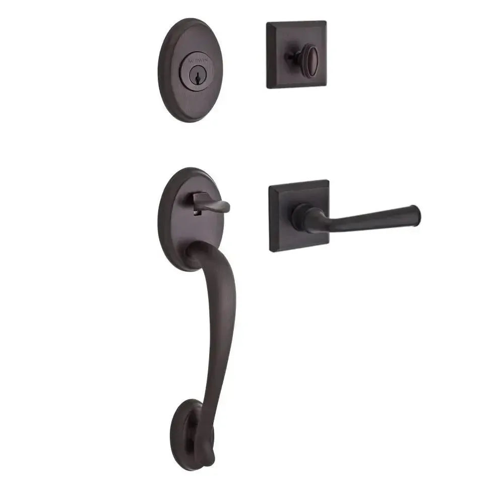 Baldwin ReserveBaldwin Columbus Handleset with Interior Federal Lever with Traditional Square Rosette in 