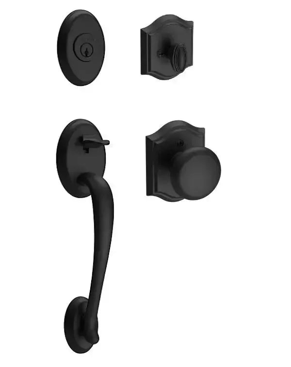 Baldwin ReserveBaldwin Columbus Handleset with Interior Round Knob with Traditional Arch Rosette in 