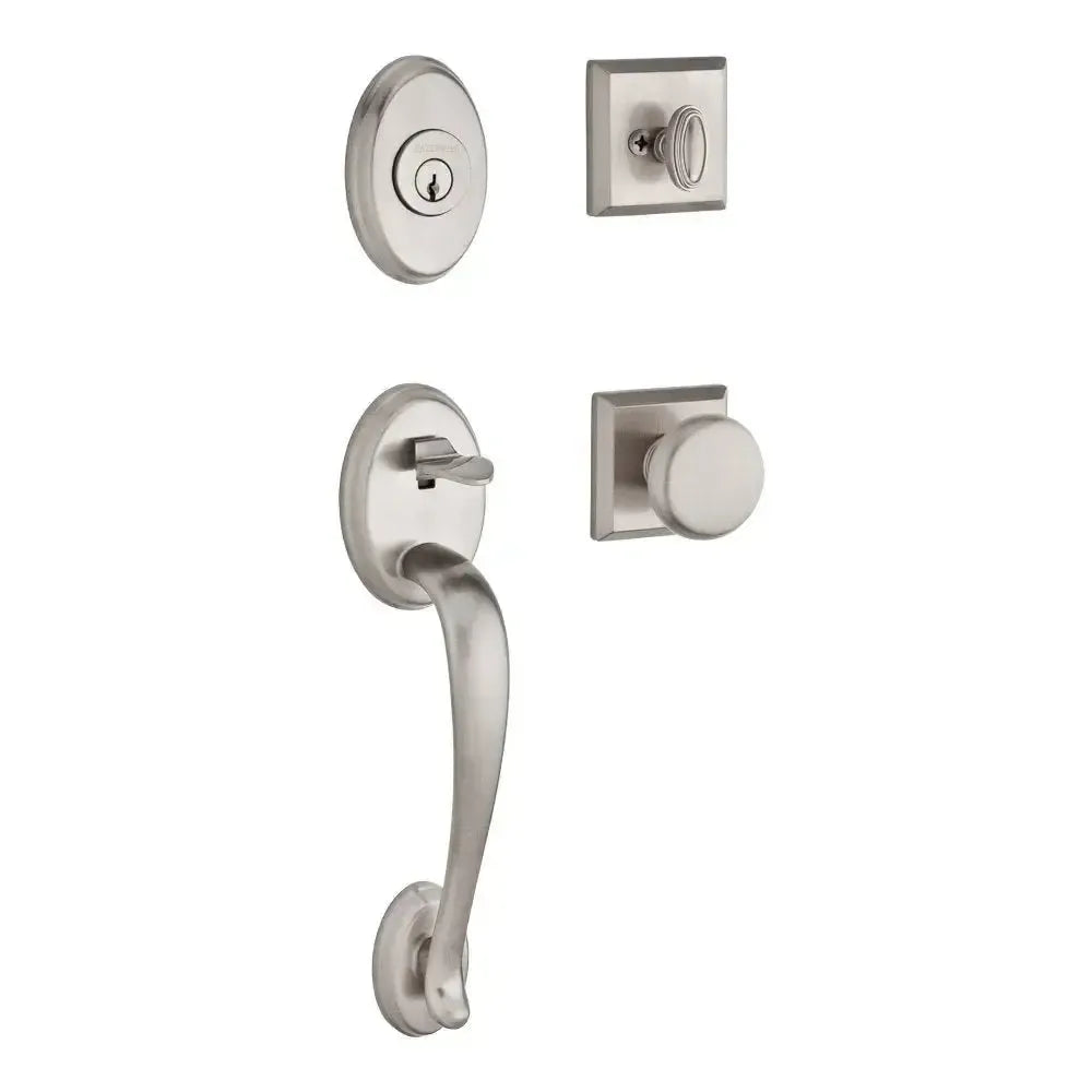 Baldwin ReserveBaldwin Columbus Handleset with Interior Round Knob with Traditional Square Rosette in 