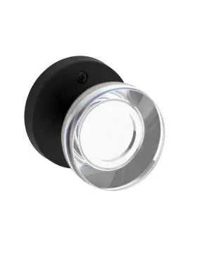 Baldwin Contemporary Crystal Knob with Contemporary Round Rosette Satin Black