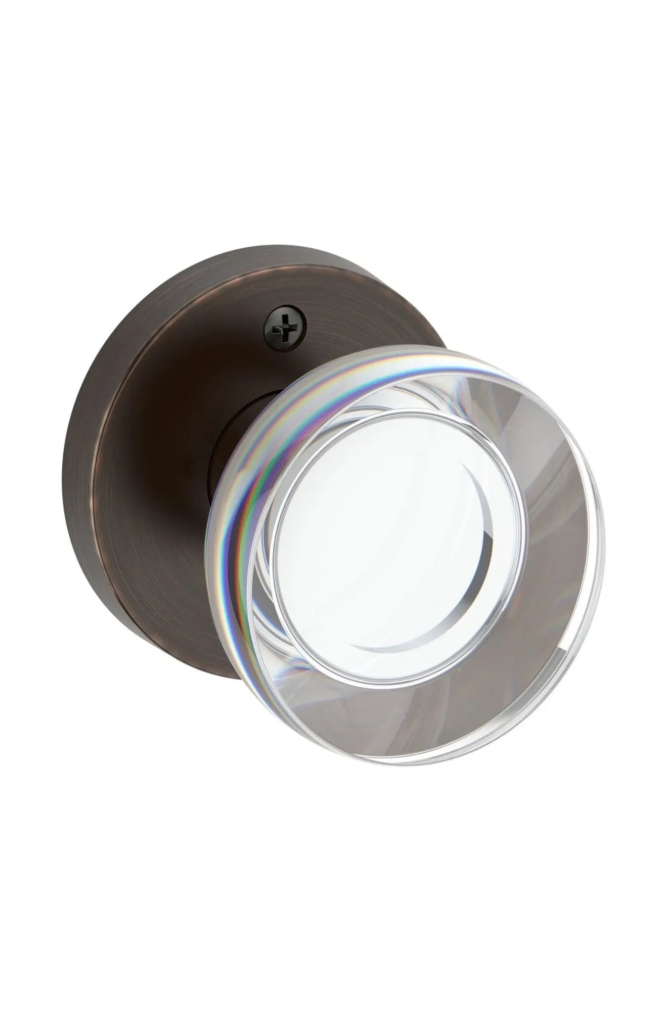 Baldwin Contemporary Crystal Knob with Contemporary Round Rosette Venetian Bronze