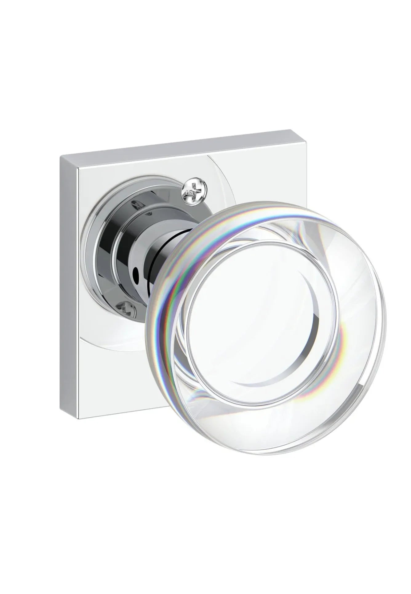 Baldwin ReserveBaldwin Contemporary Crystal Knob with Contemporary Square Rosette in 