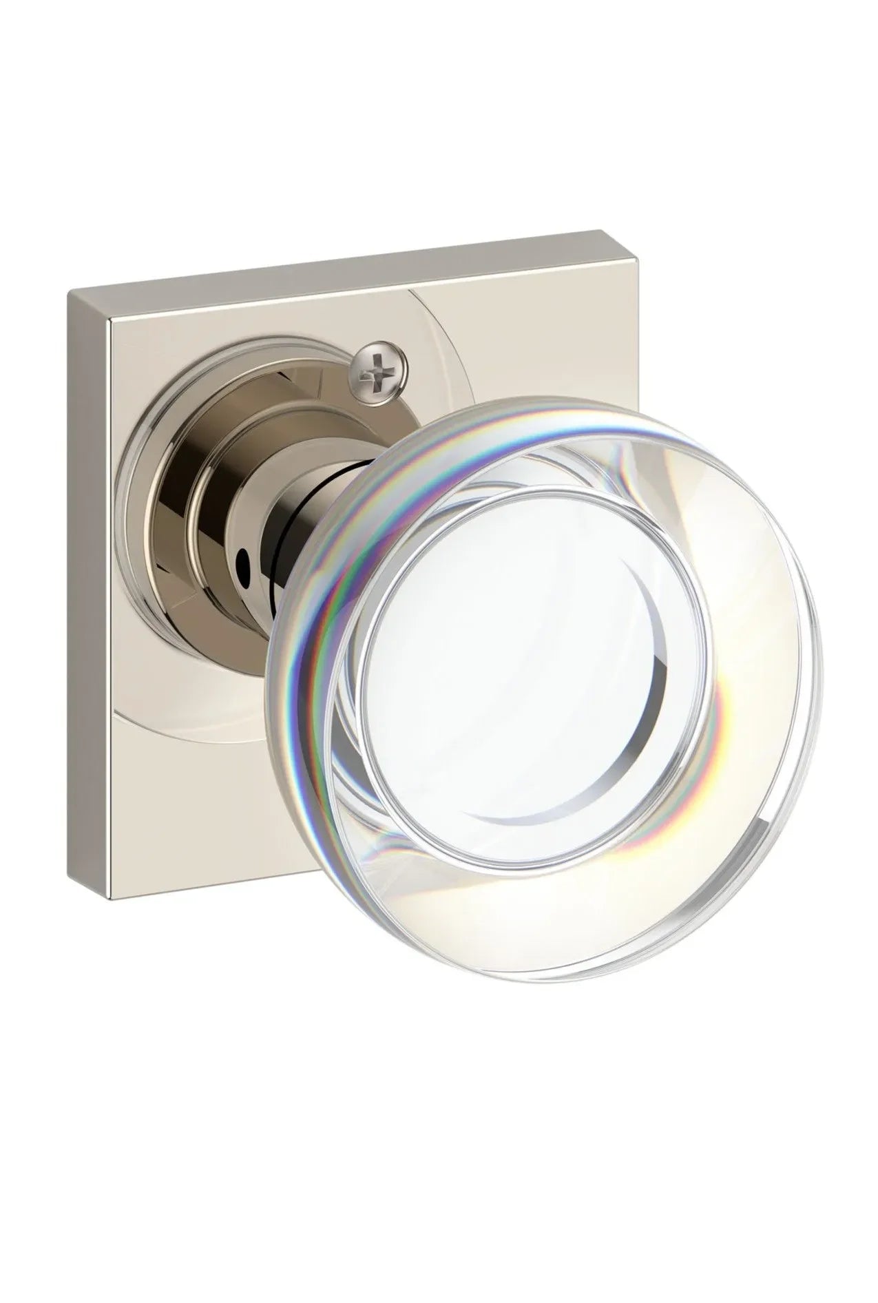 Baldwin ReserveBaldwin Contemporary Crystal Knob with Contemporary Square Rosette in 